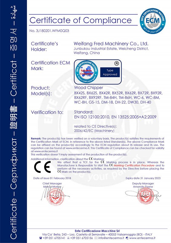 New CE Certificate